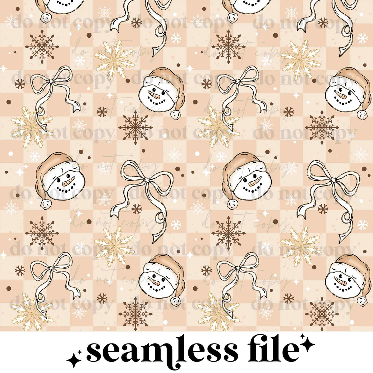 Tan Snowman Seamless