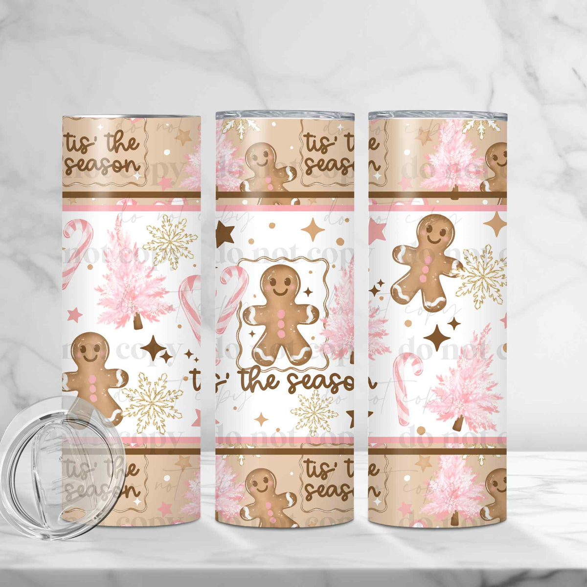 Tis The Season Gingerbread 20oz Tumbler Wrap