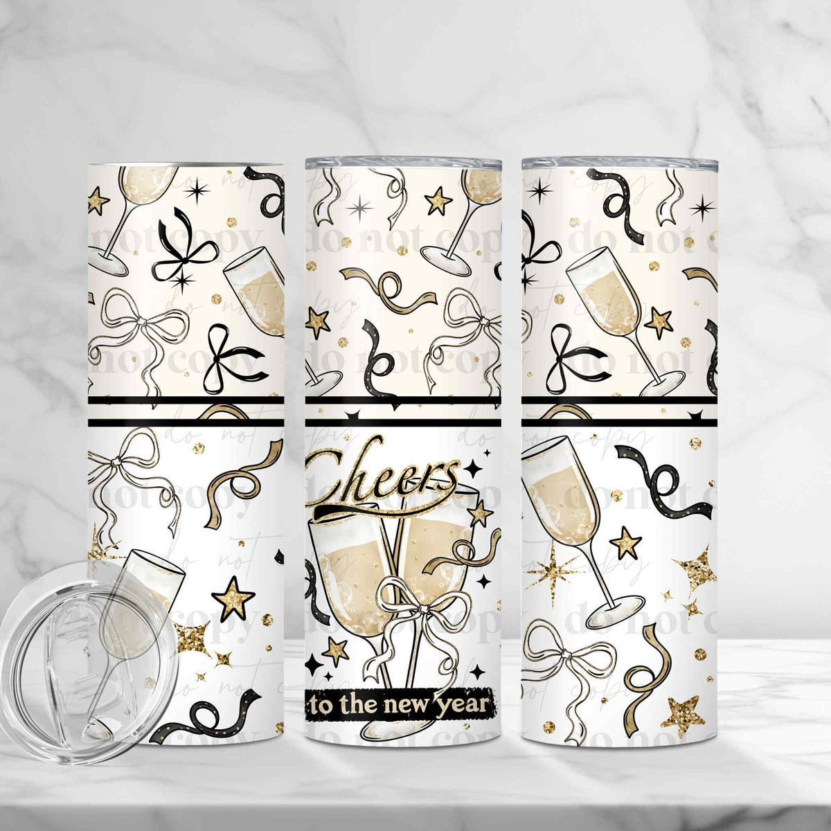 Cheers New Years 20oz Tumbler Wrap