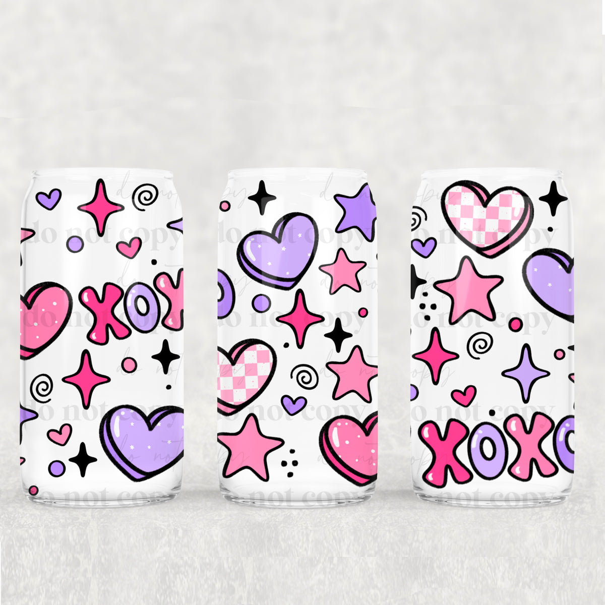 Xoxo bright 16oz Glass Wrap