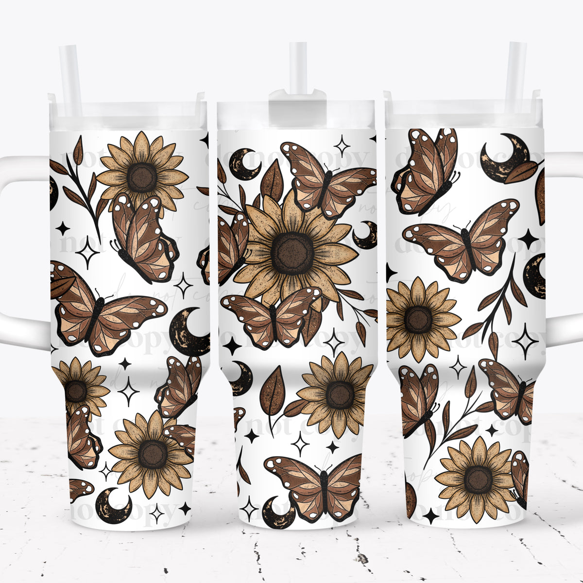 Sunflower butterflies 40oz Tumbler Wrap