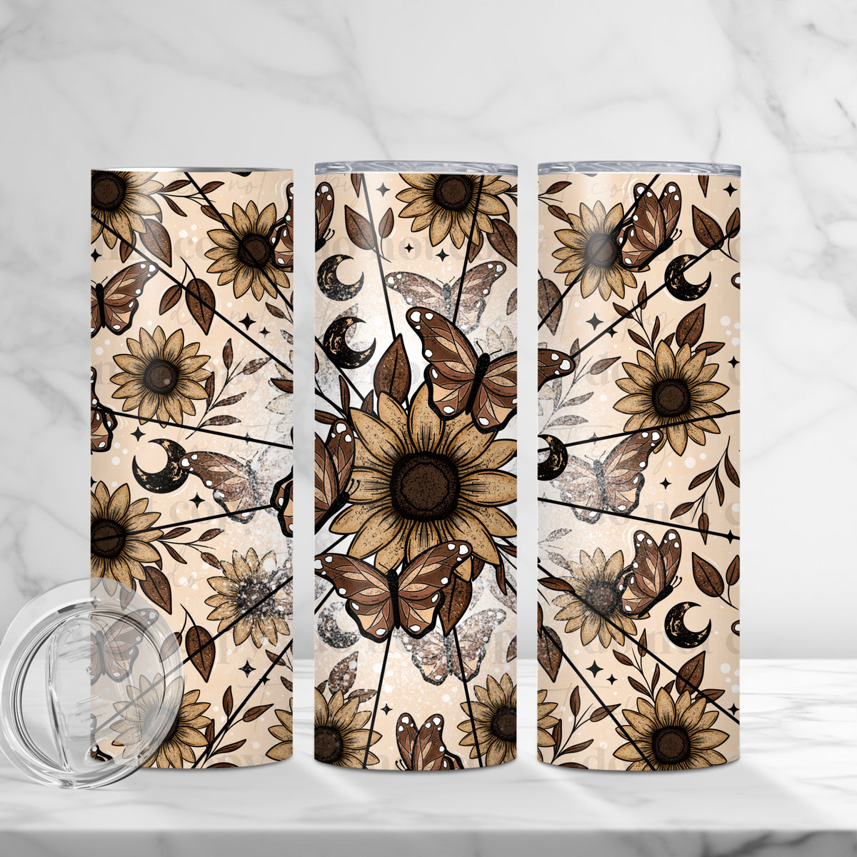 Sunflower butterflies tumbler Wrap