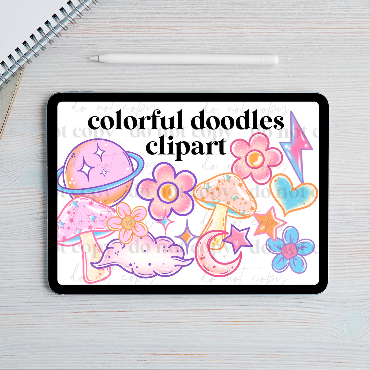 Colorful dooles Clipart set