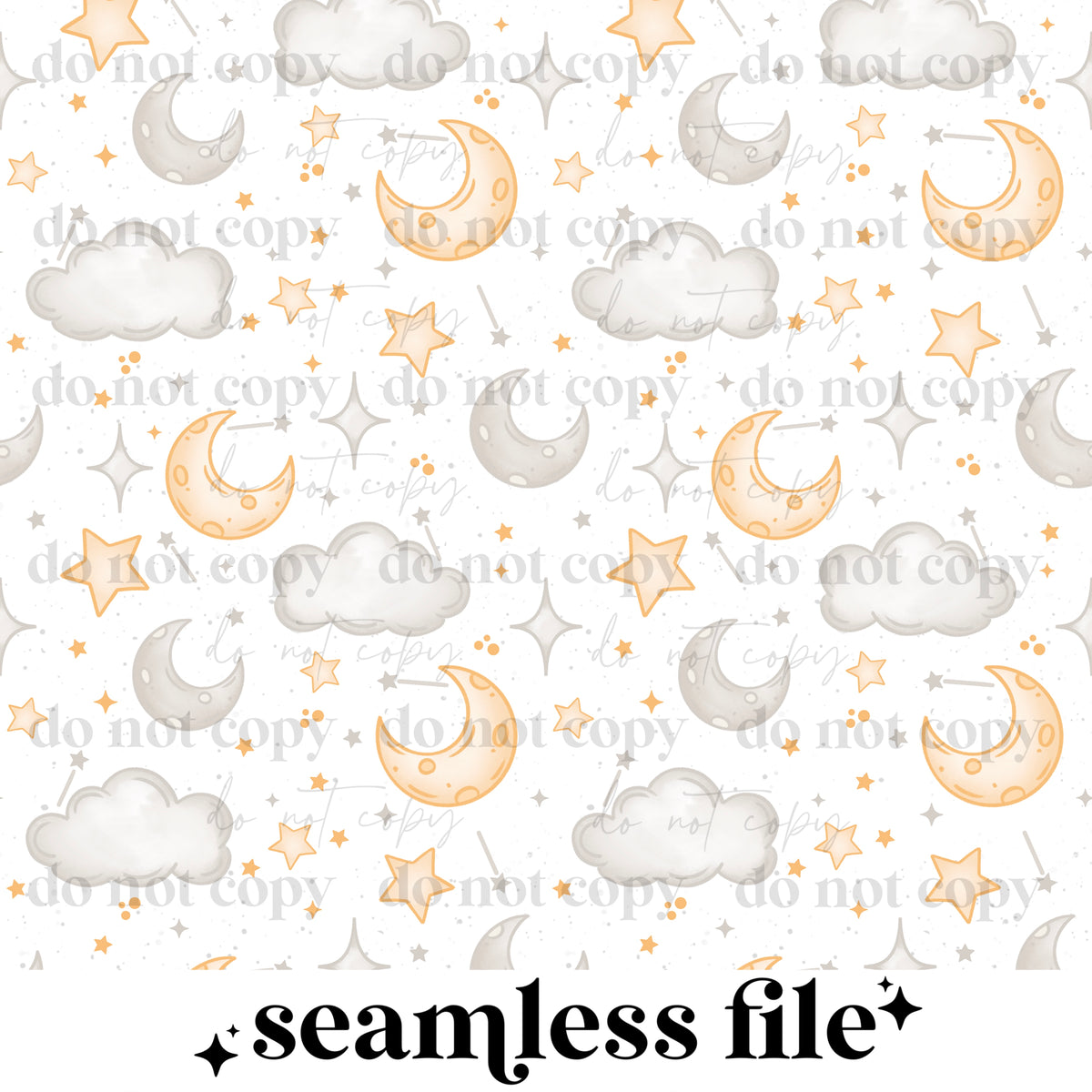 Clouds and moons Seamless