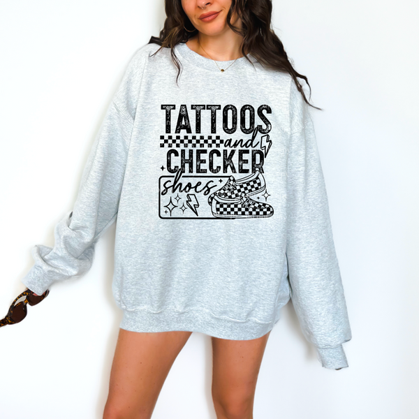 Tattoos and checker shoes Single Color PNG