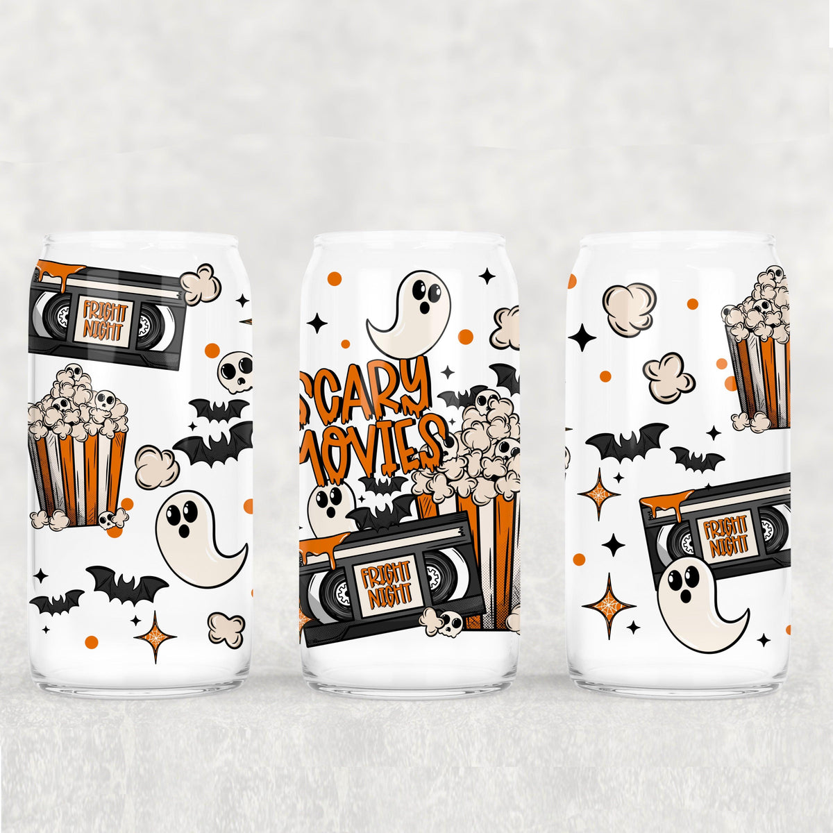 Scary movies 16 oz Glass Wrap