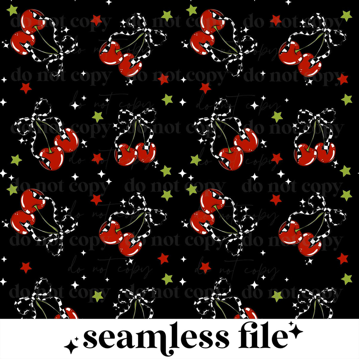 Checker Cherries Seamless