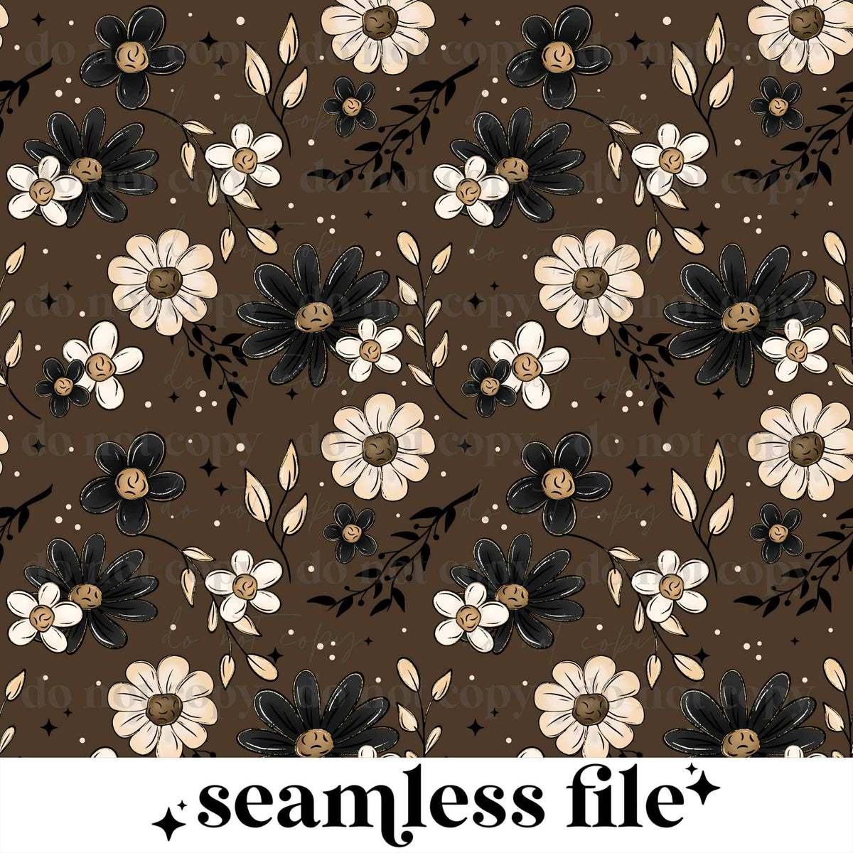 Brown Floral Seamless