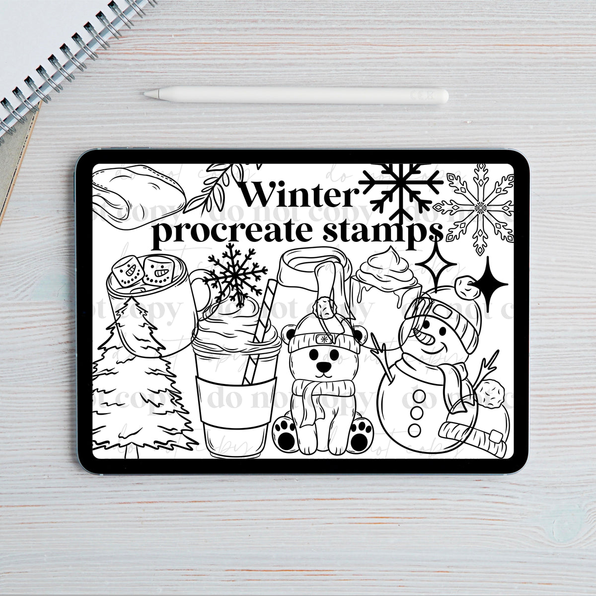 Winter Procreate Stamp Set