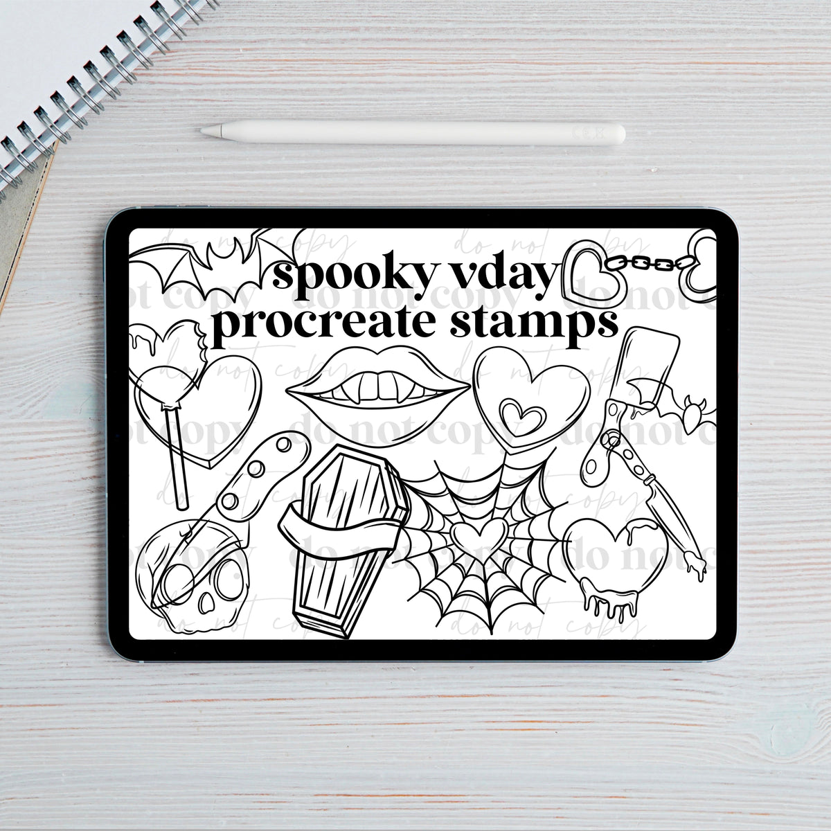 Spooky vday Procreate Stamp Set