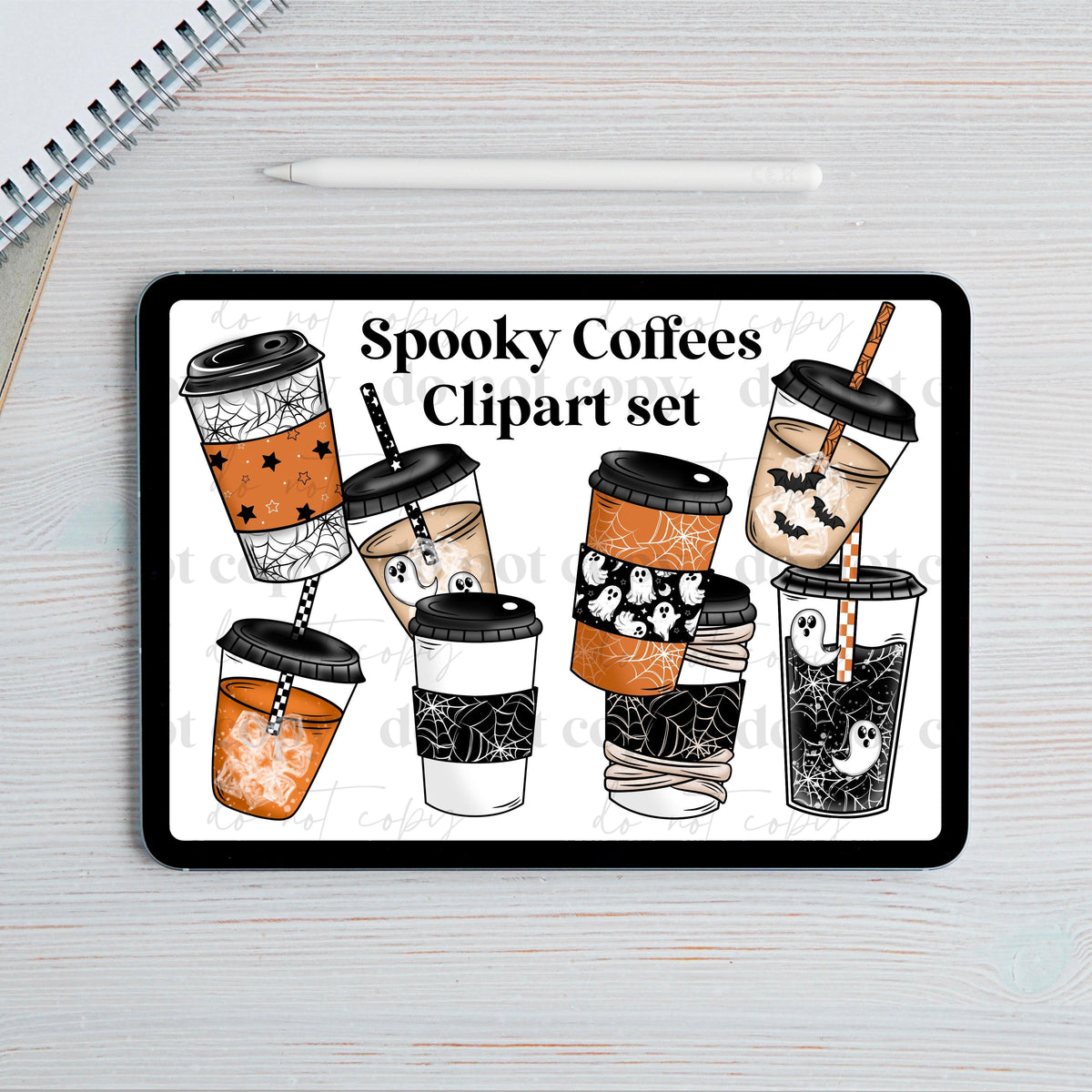 Spooky coffees clipart