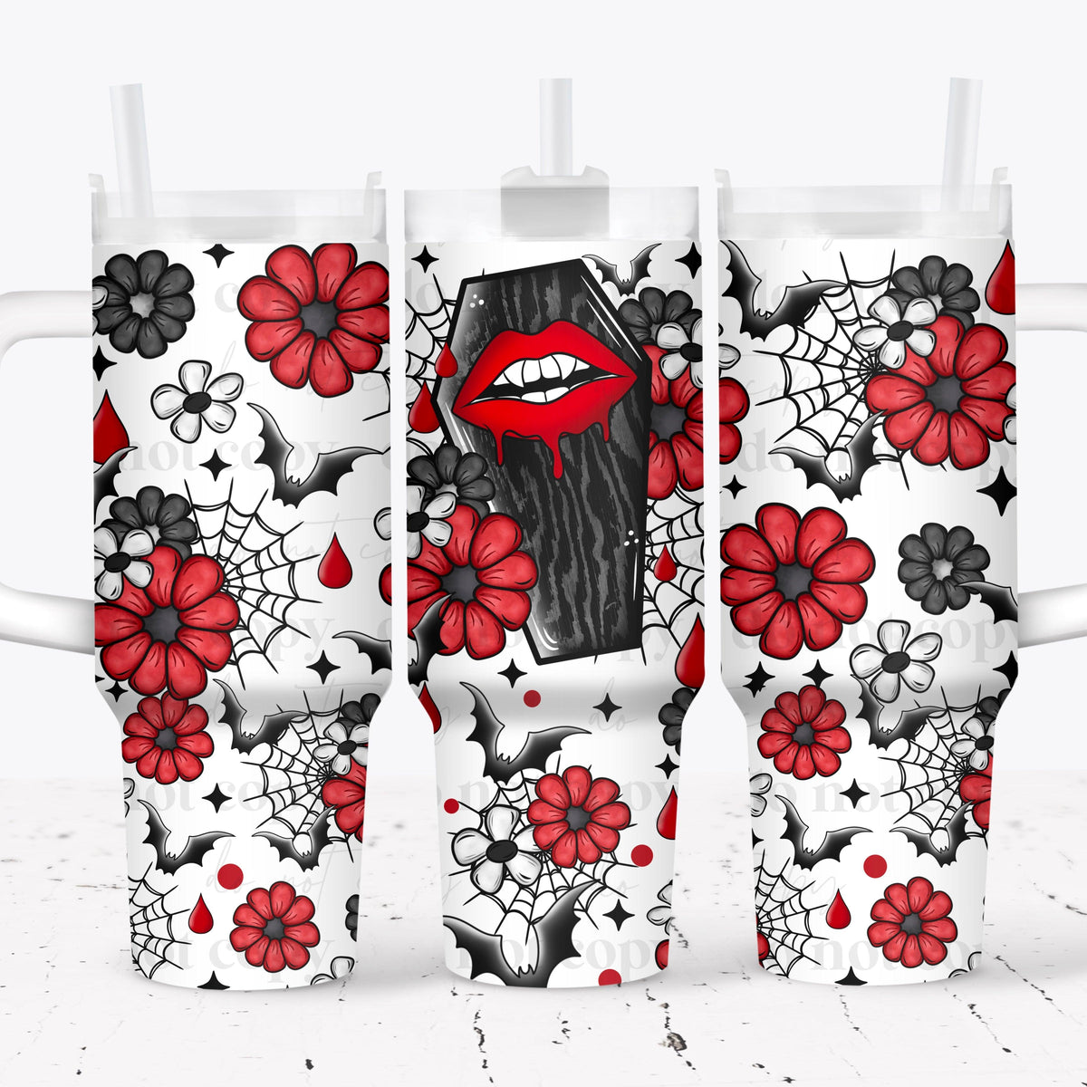 Floral coffin 40oz Tumbler Wrap