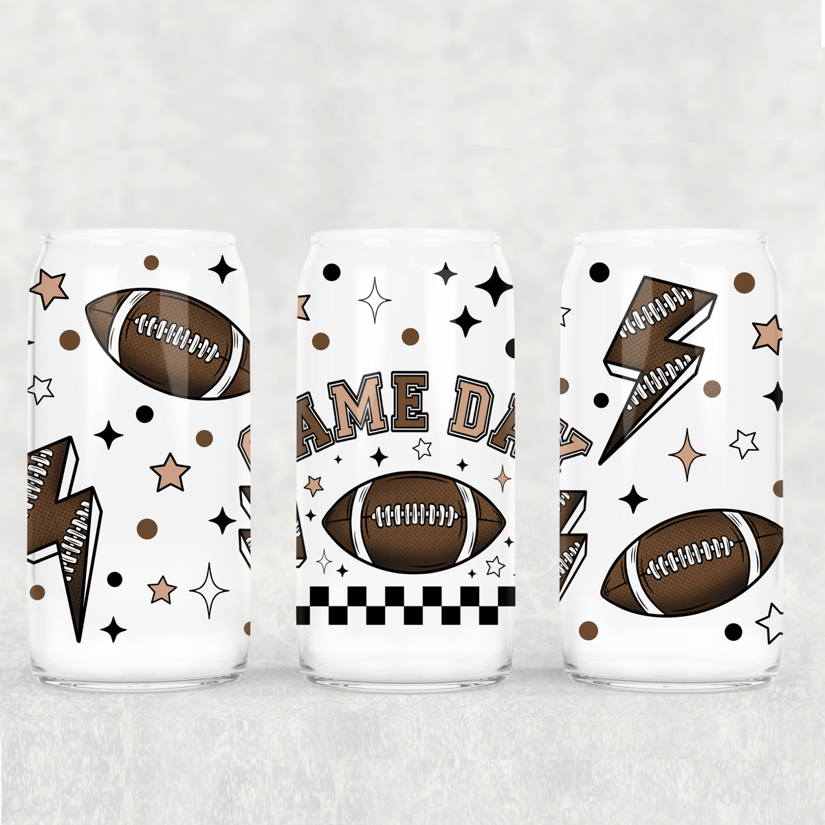 Game day football 16 Oz Glass Wrap