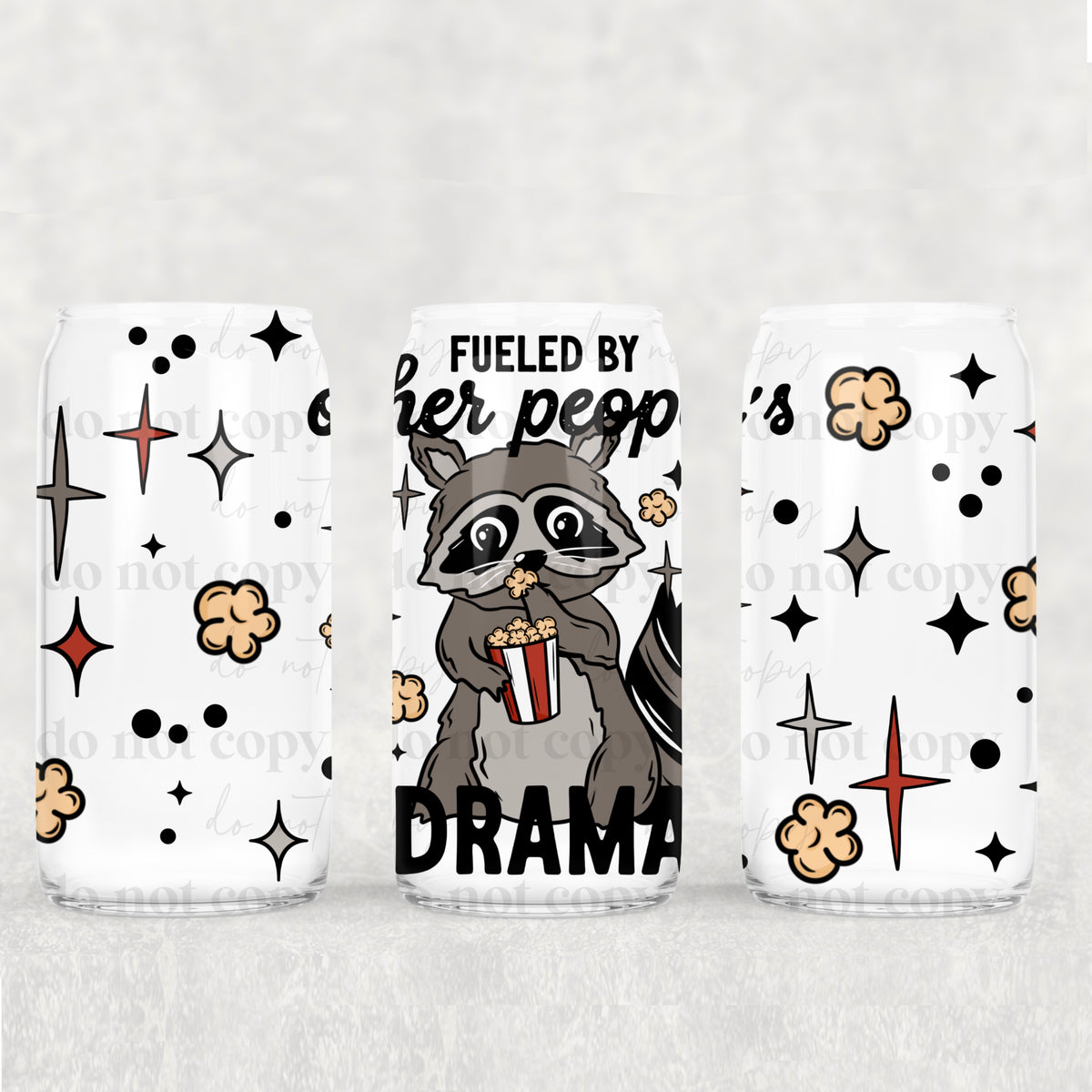 Fueled by other peoples drama 16oz Glass Wrap