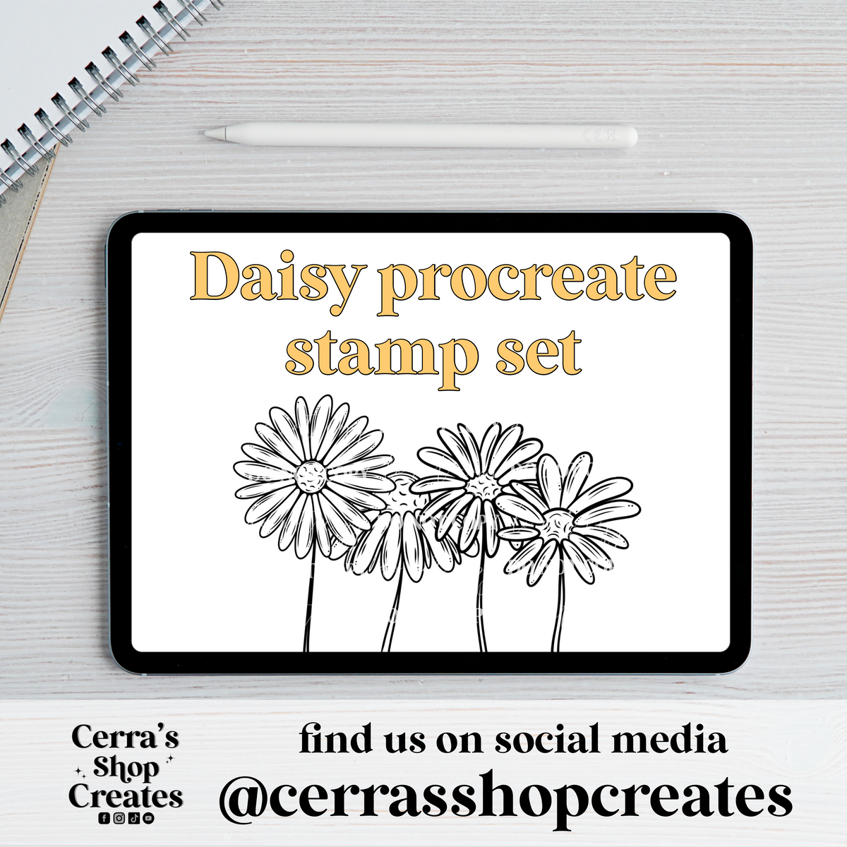 Classic Daisy Procreate Stamp Set