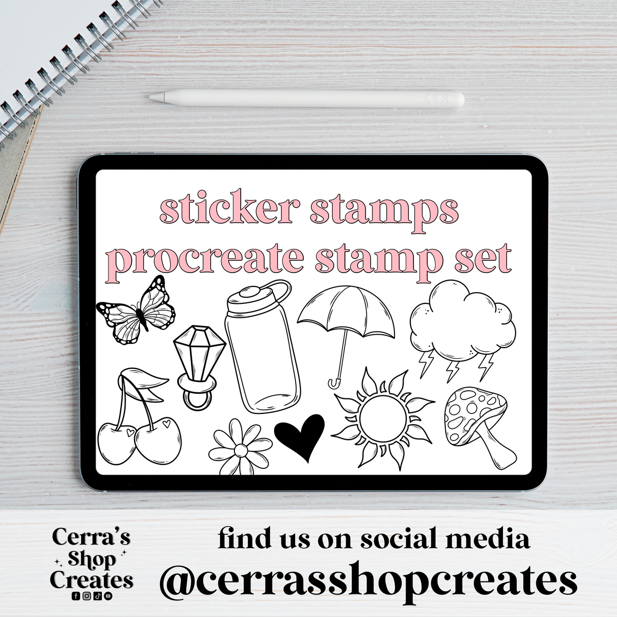 Sticker Stamps Procreate Stamp Set
