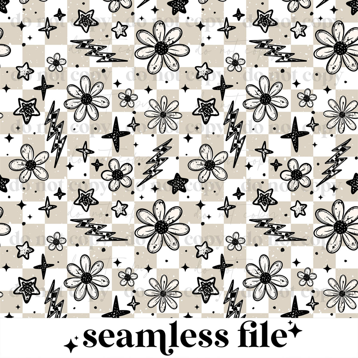 Checker Floral Seamless