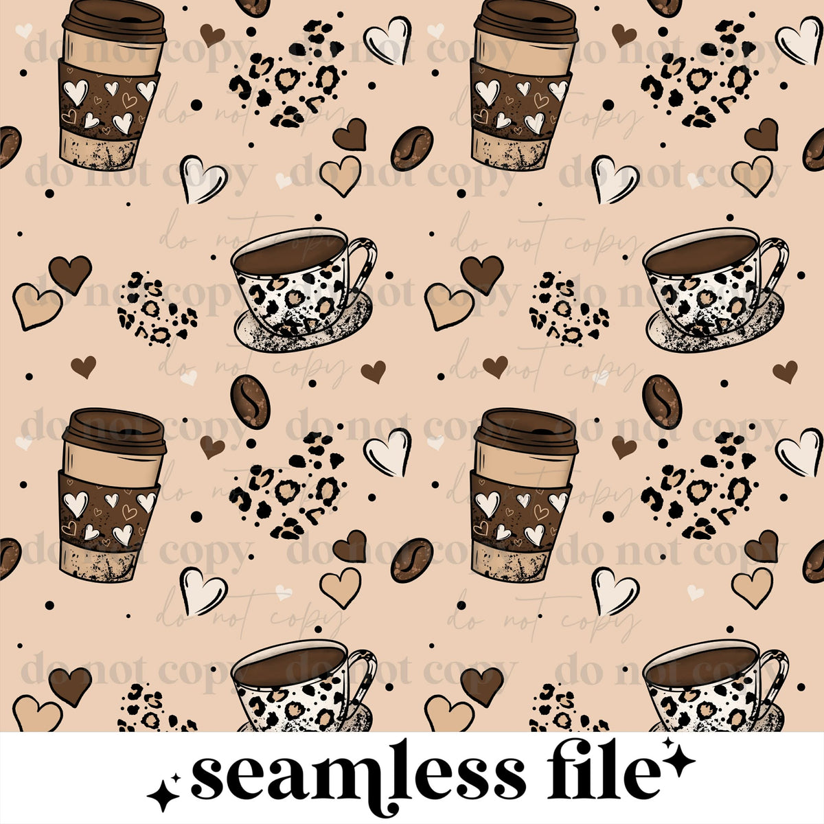 Leopard Coffee Seamless