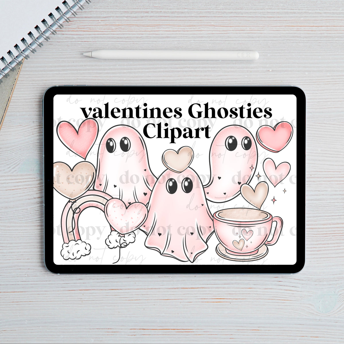 Valentines ghosties Clipart set