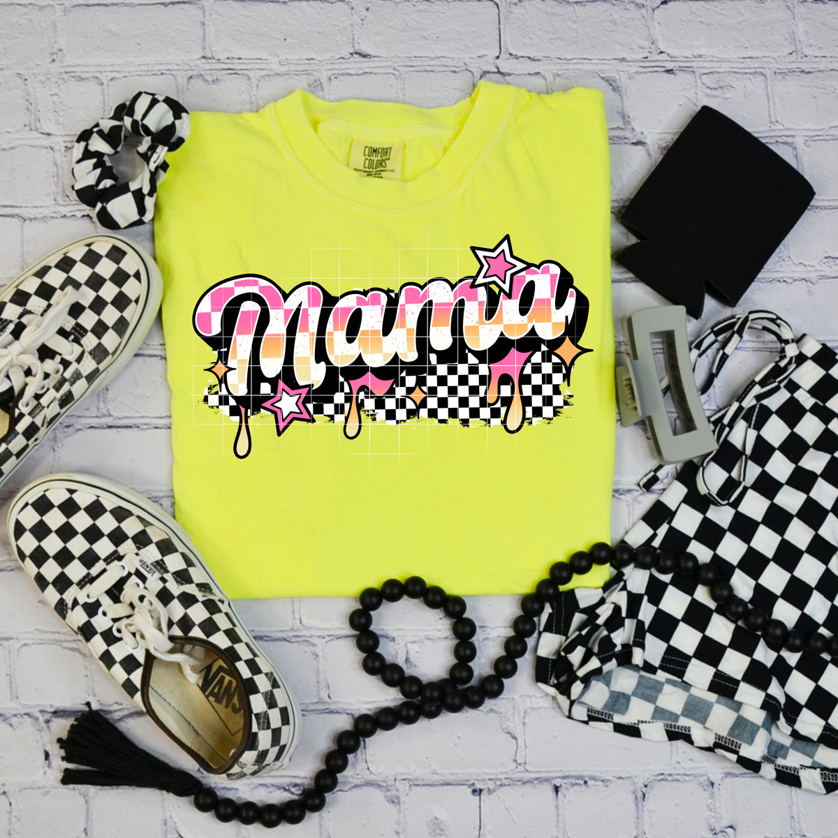 Colorful Checker Mama PNG