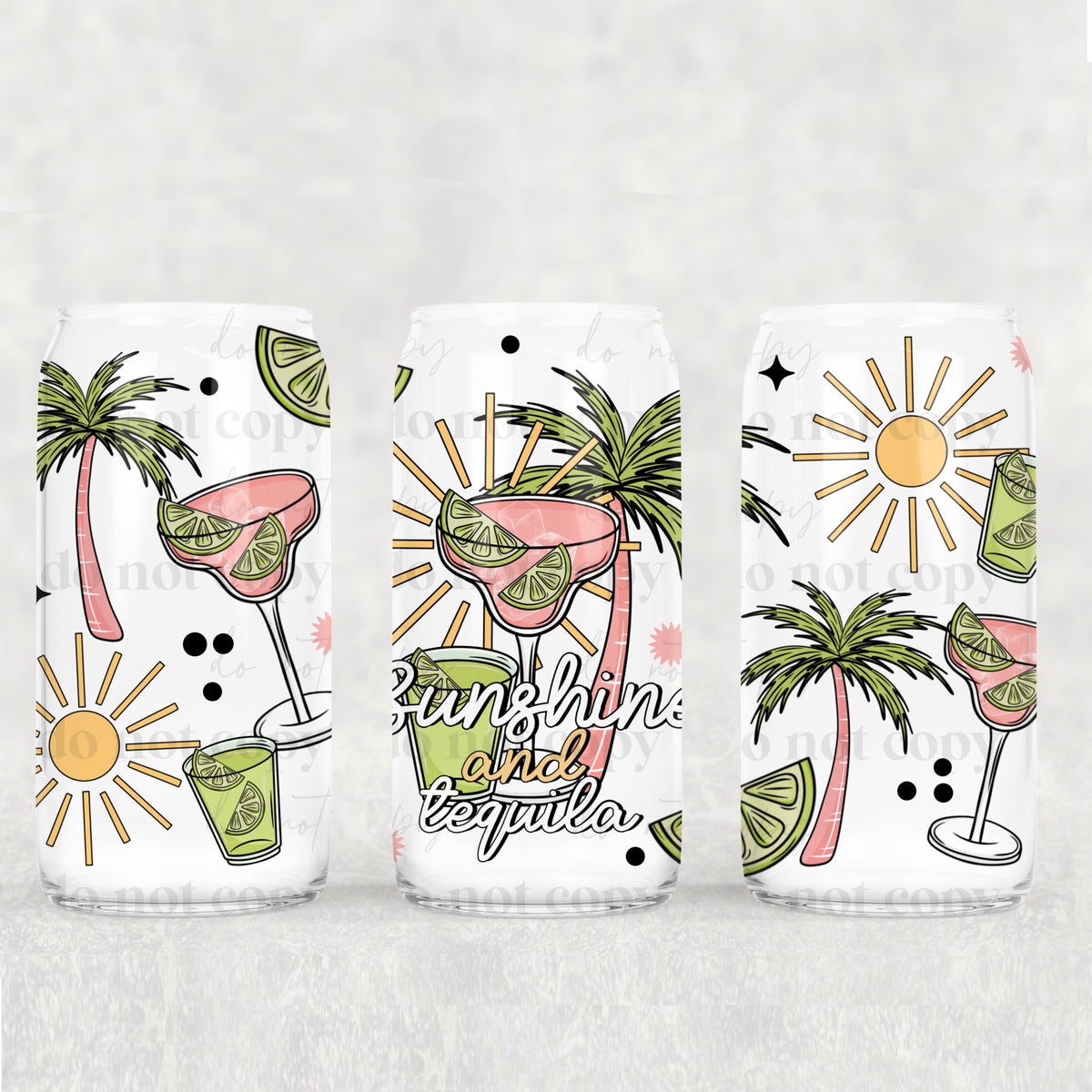 Sunshine & Tequila 16oz Glass Wrap