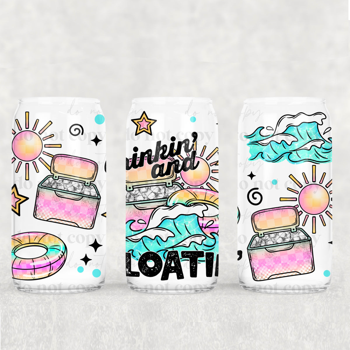Drinkin & Floatin 16oz Glass Wrap