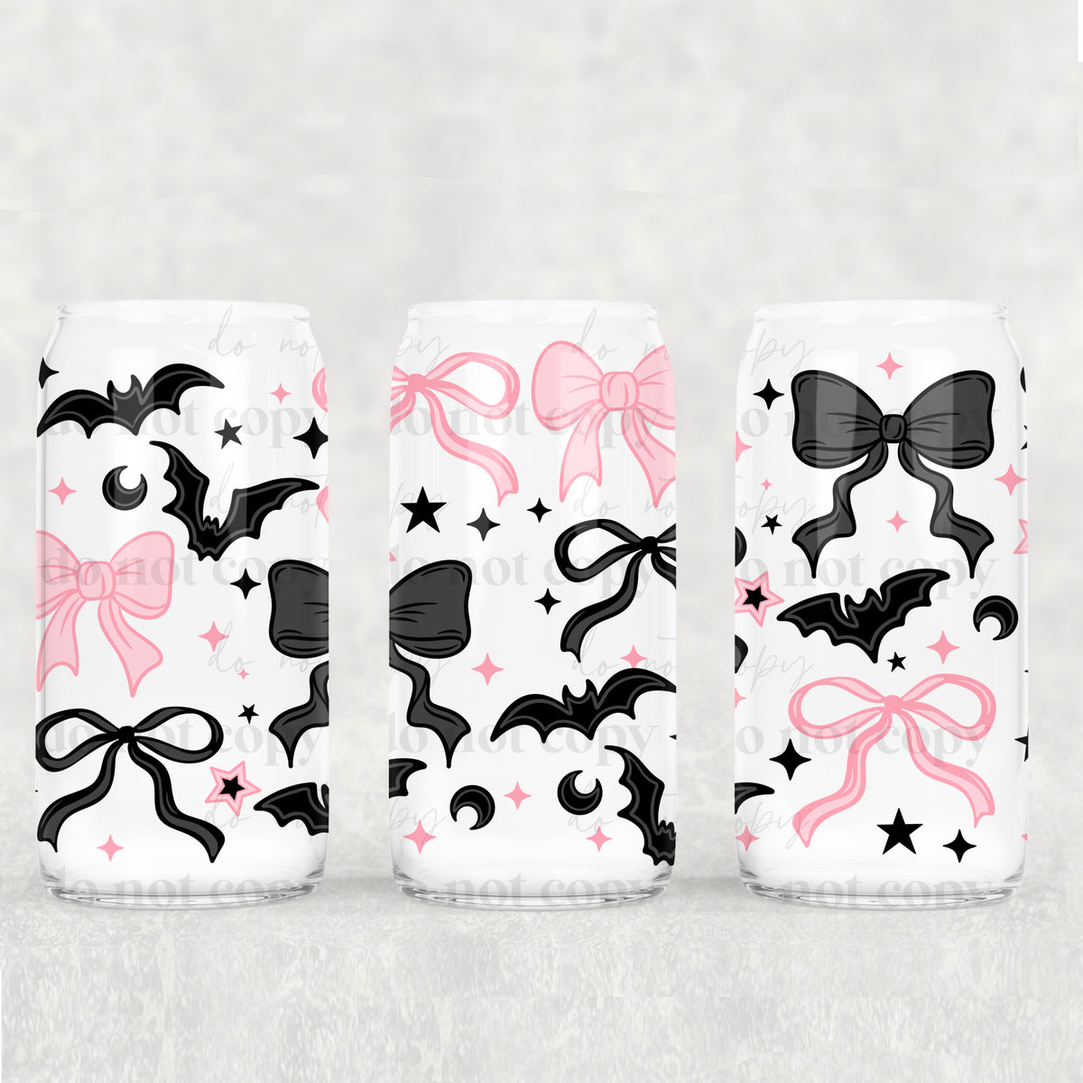 Girly Spooky Bows 16oz Glass Wrap