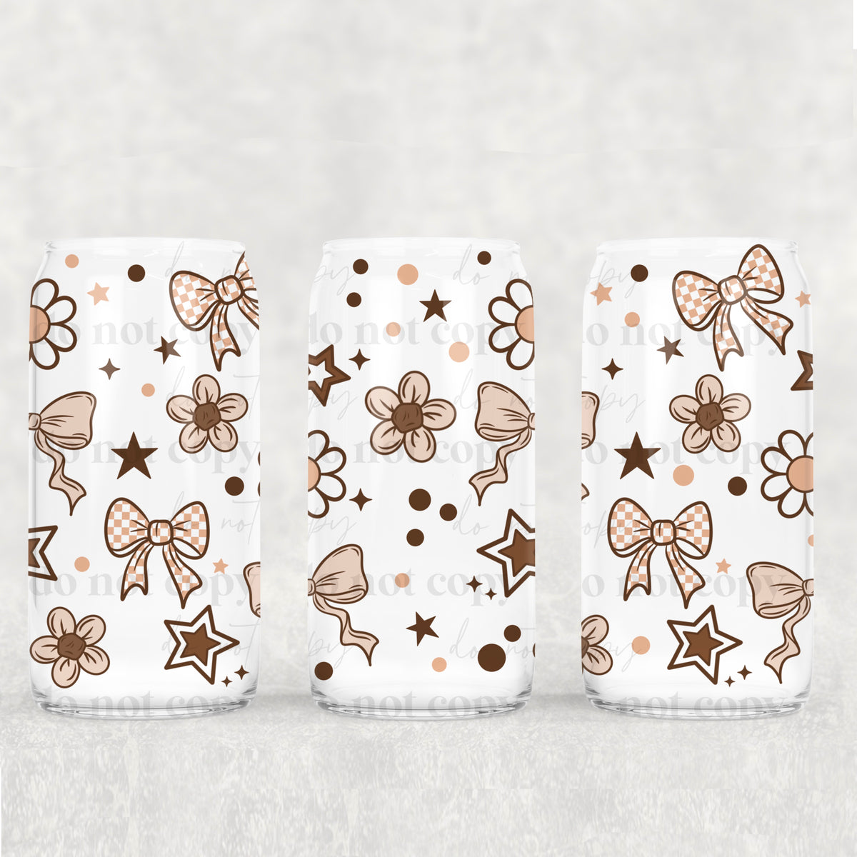 Neutral Doodles 16oz Glass Wrap
