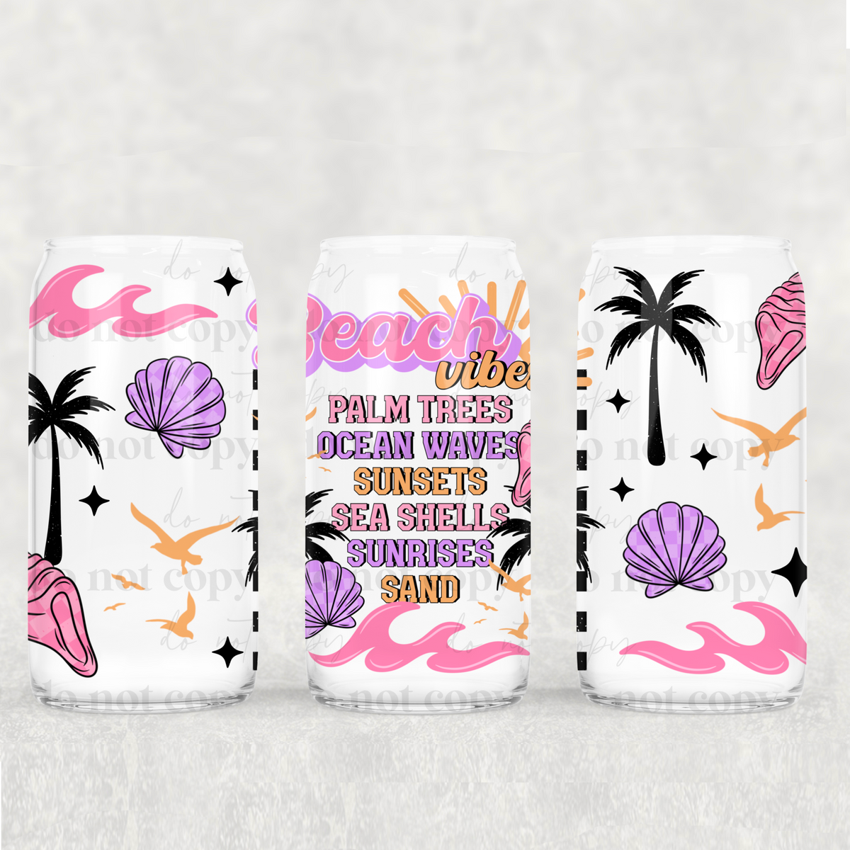 Beach Vibes 16oz Glass Wrap