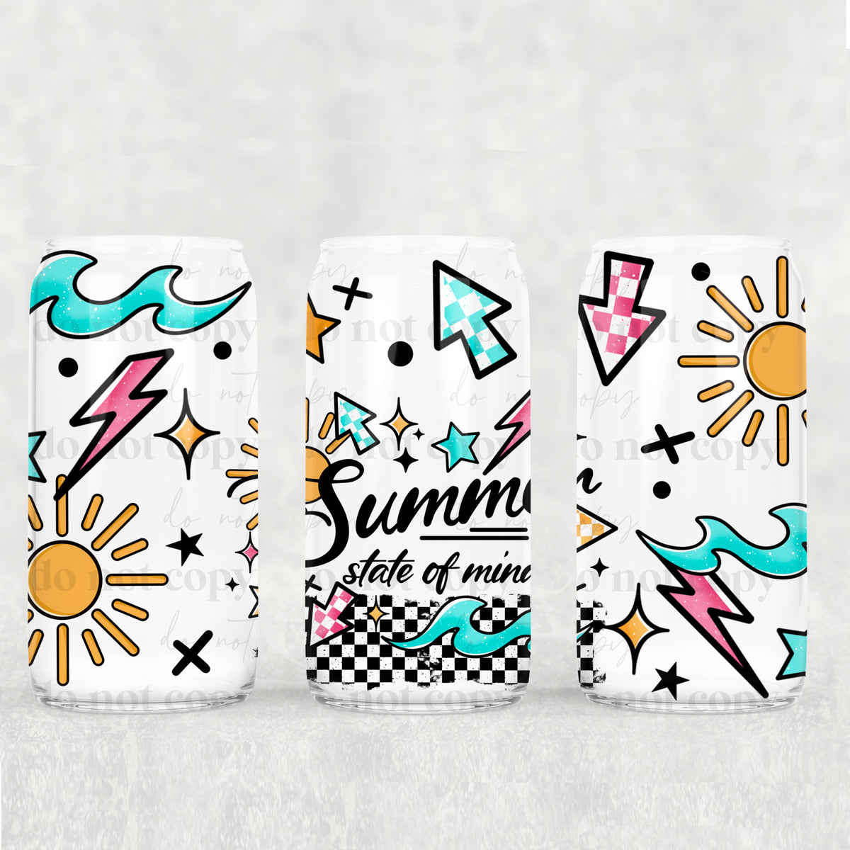Summer State Of Mind 16oz Glass Wrap