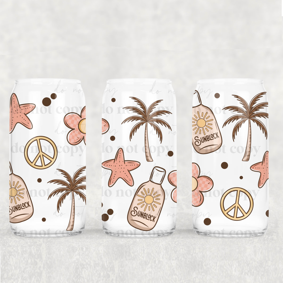 Beach Things 16oz Glass Wrap