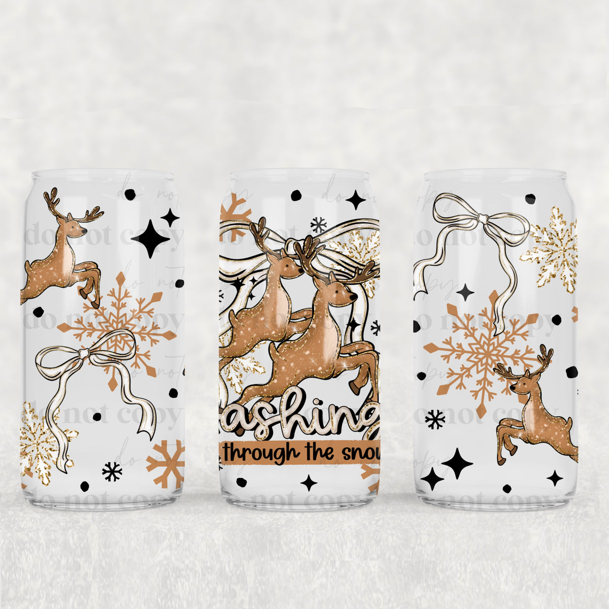 Dashing Through The Snow 16oz Glass Wrap