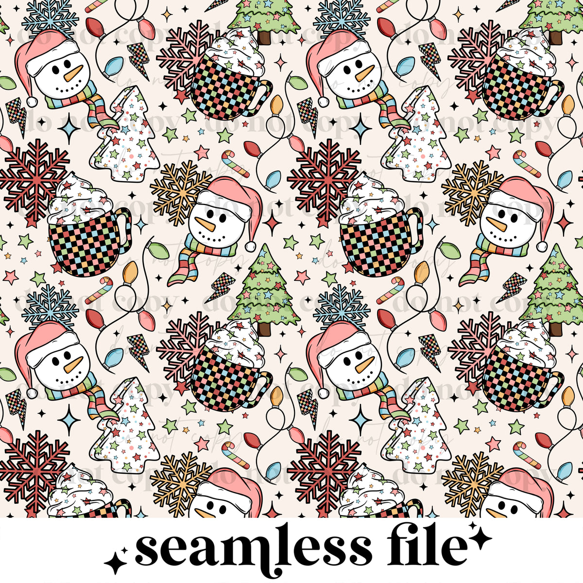 Snowman Retro Seamless