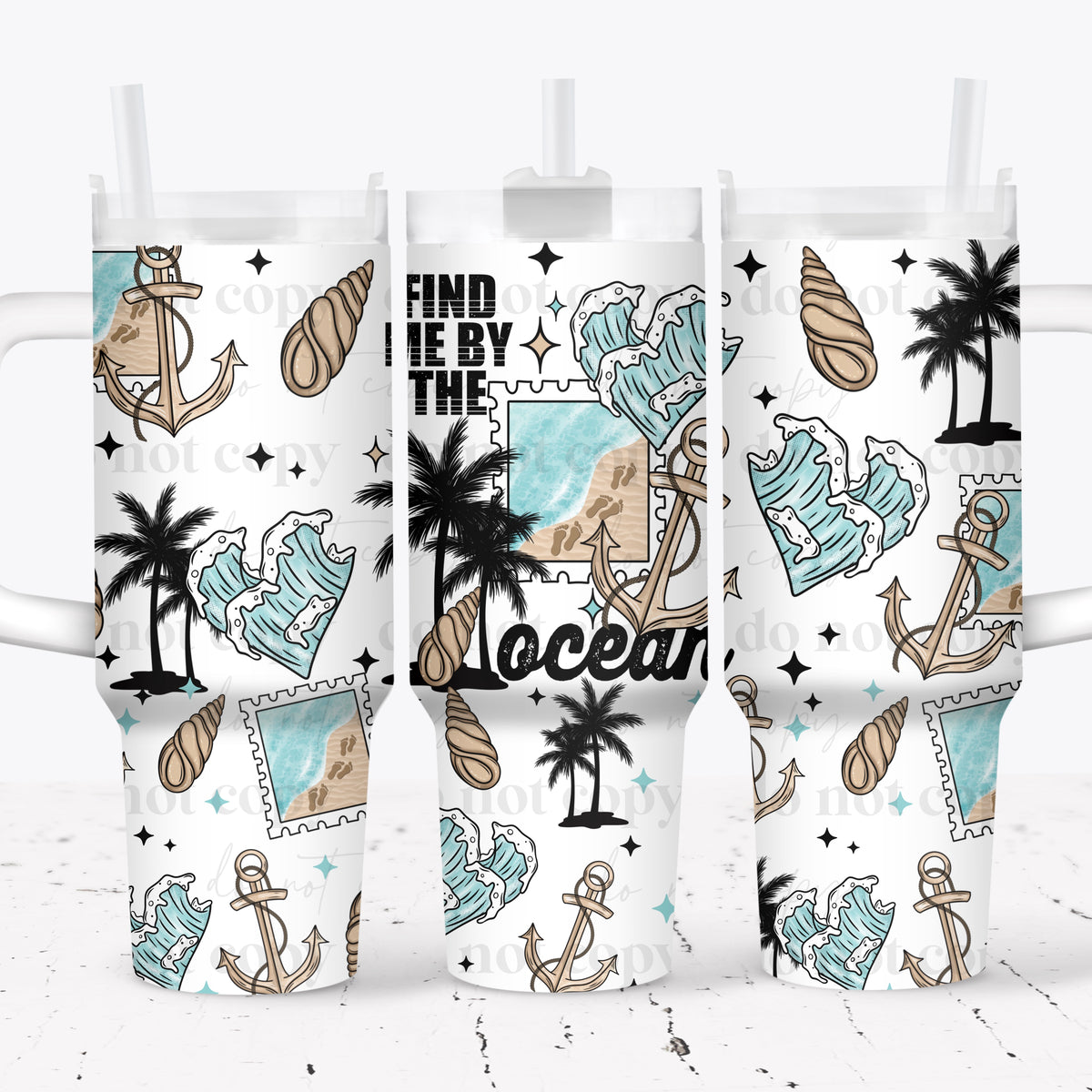By The Ocean 40oz Tumbler Wrap