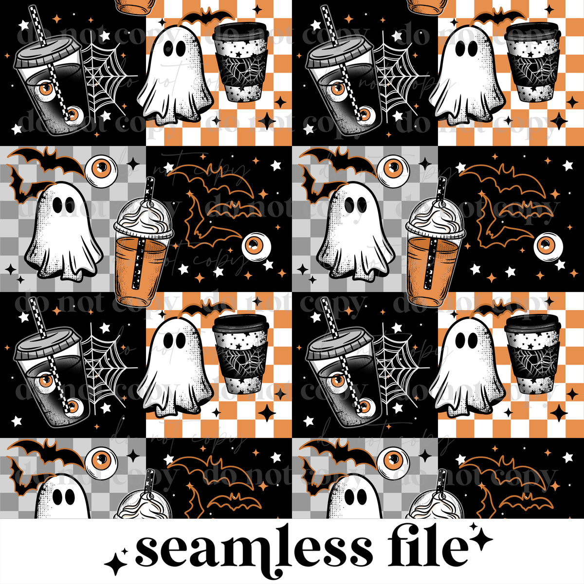 Coffee & Spooky Vibes Seamless