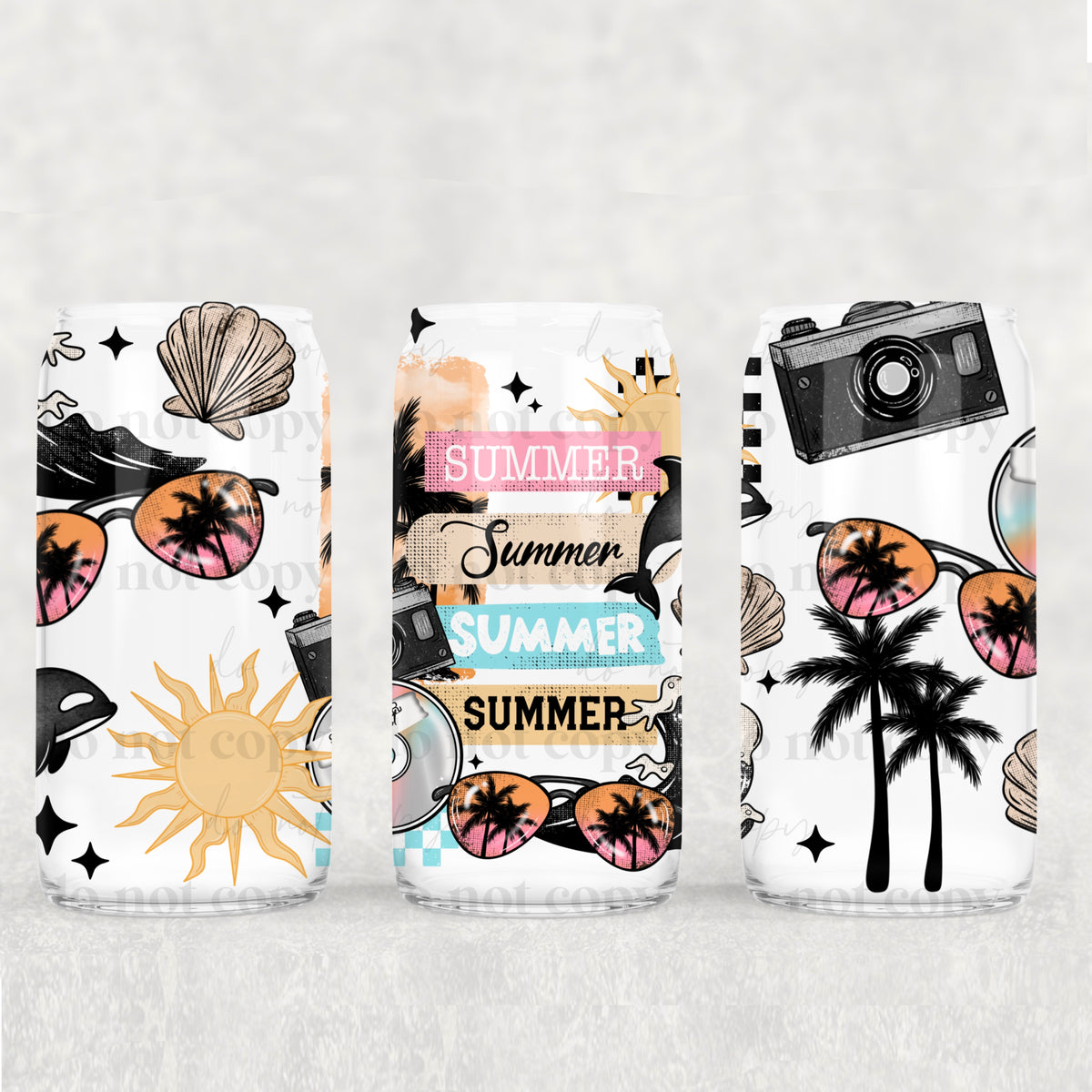 Summer Collage 16oz Glass Wrap