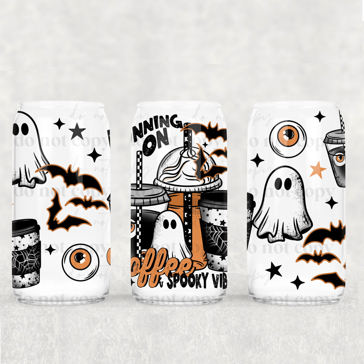 Coffee & Spooky Vibes 16oz Glass Wrap