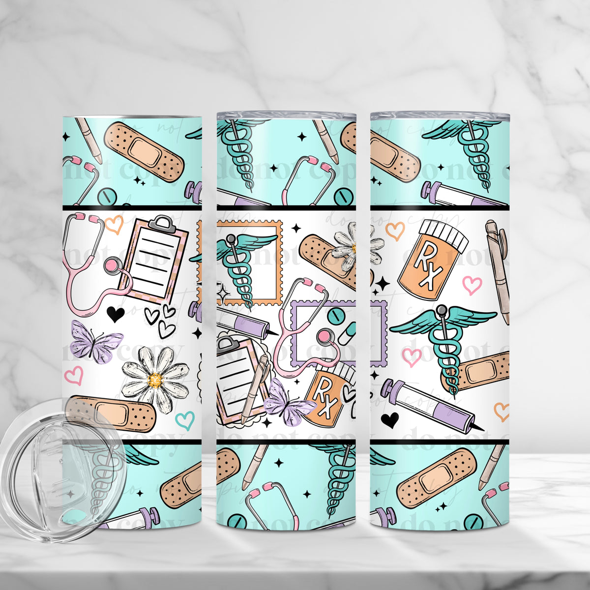 Nurse Stamps Tumbler Wrap