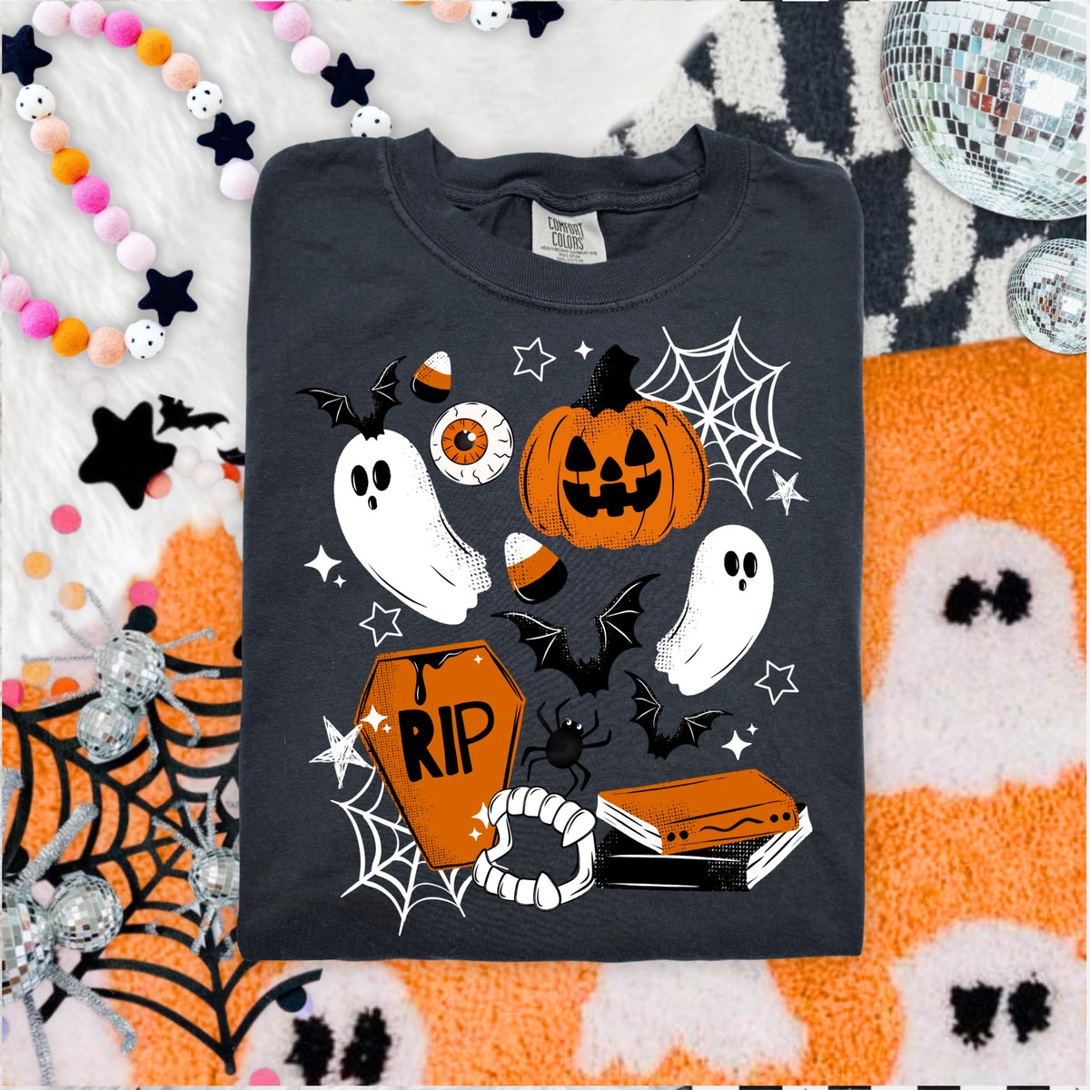 Orange Spooky Collage PNG