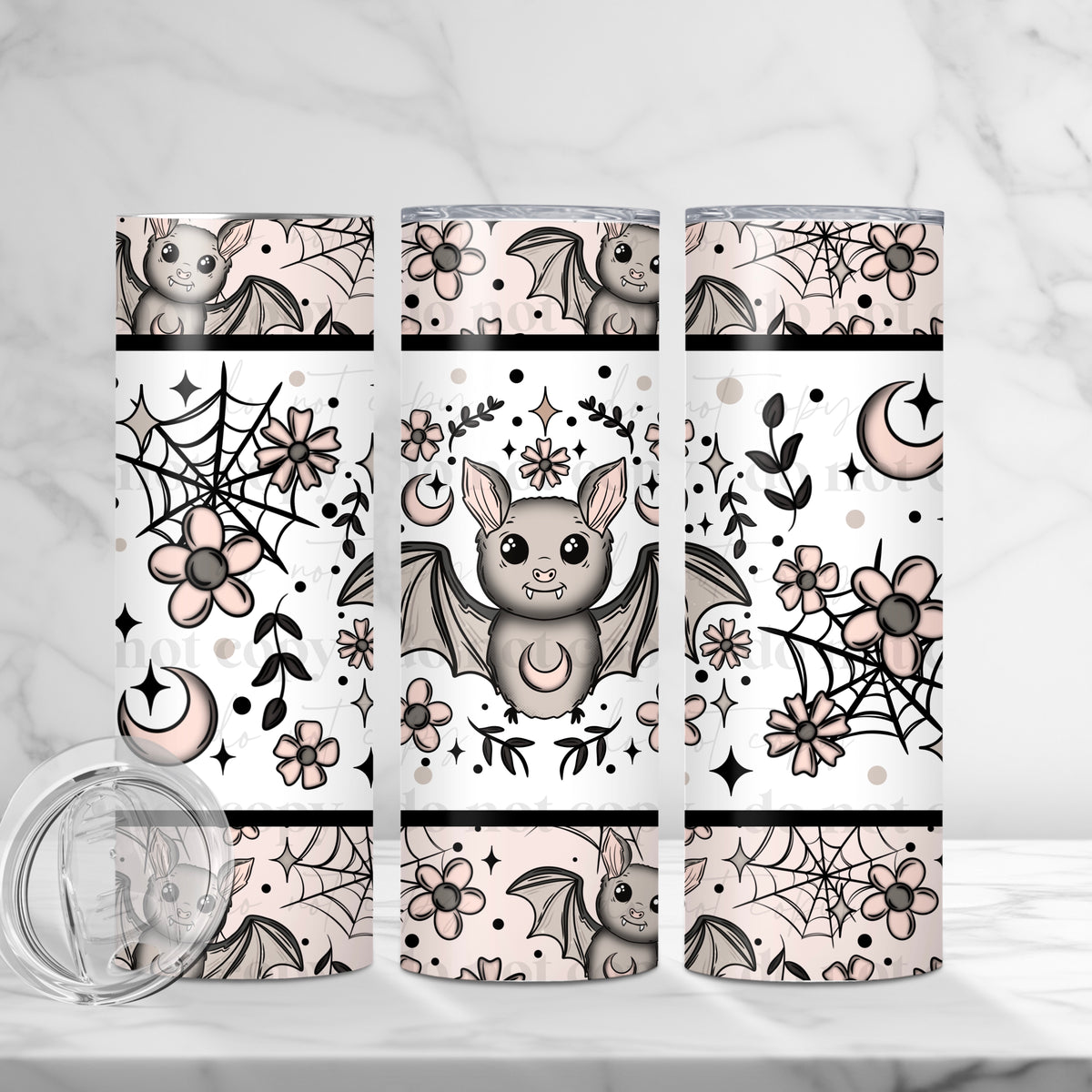 Floral Bat Tumbler Wrap