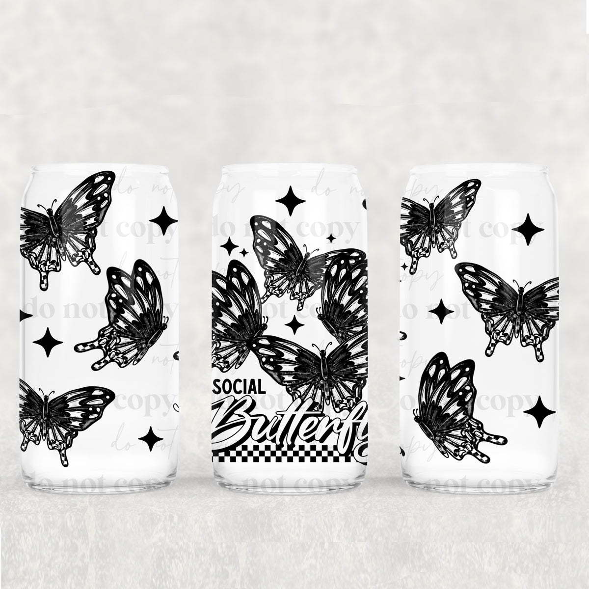 Antisocial Butterfly 16oz Glass Wrap