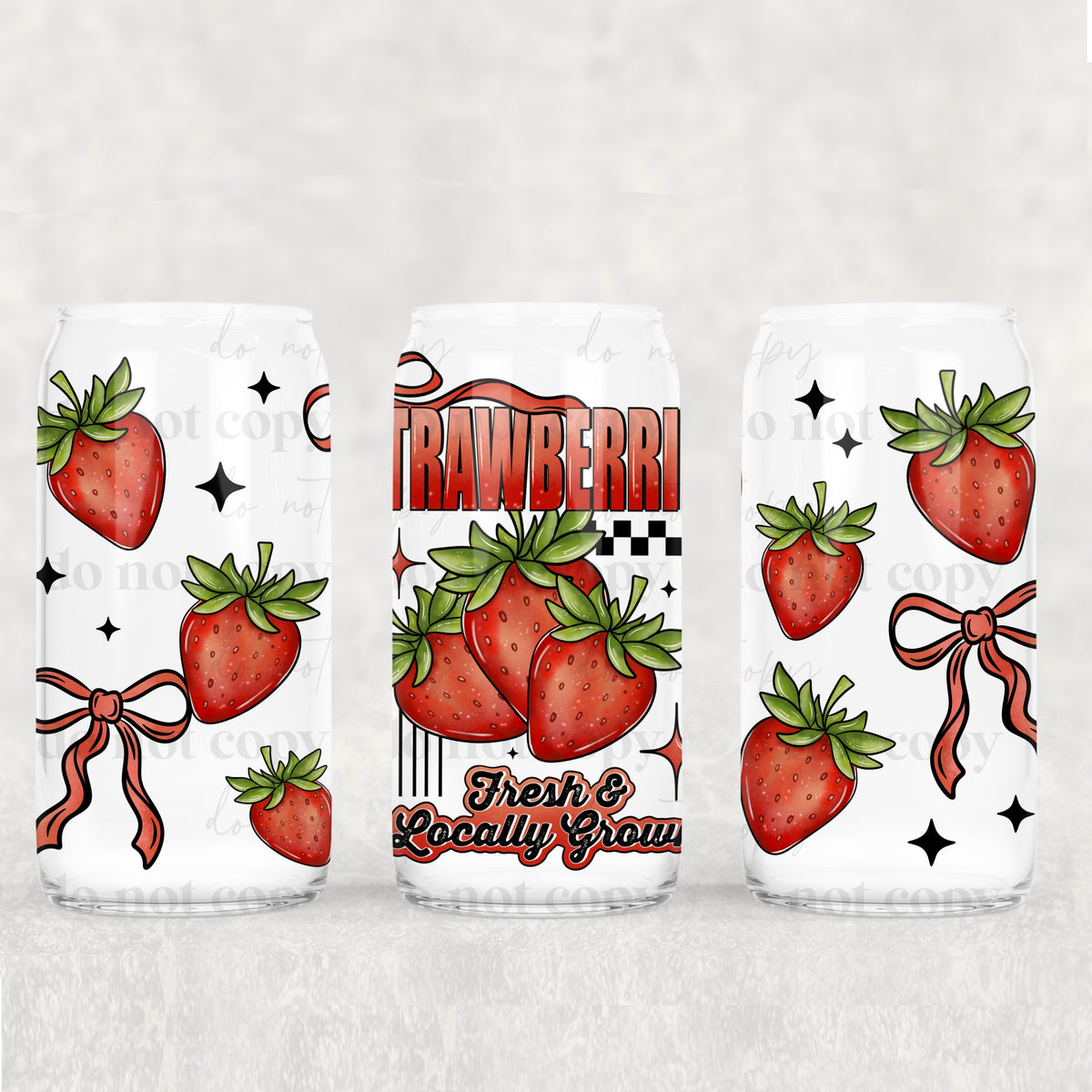 Strawberries 16oz Glass Wrap