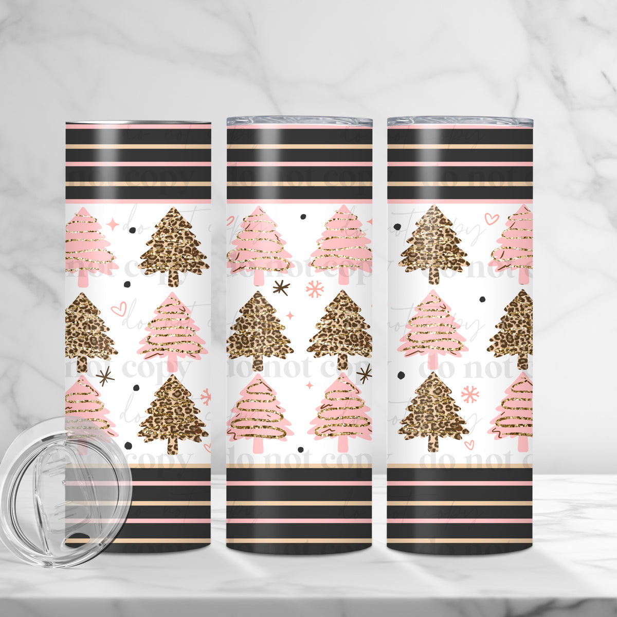 Pink & Leopard Trees Tumbler Wrap