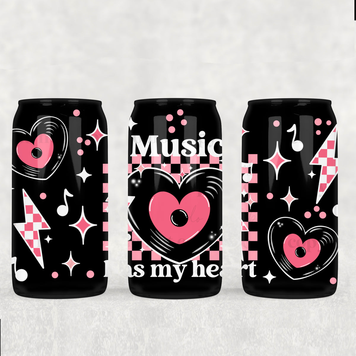 Music Has My Heart 16oz Glass Wrap