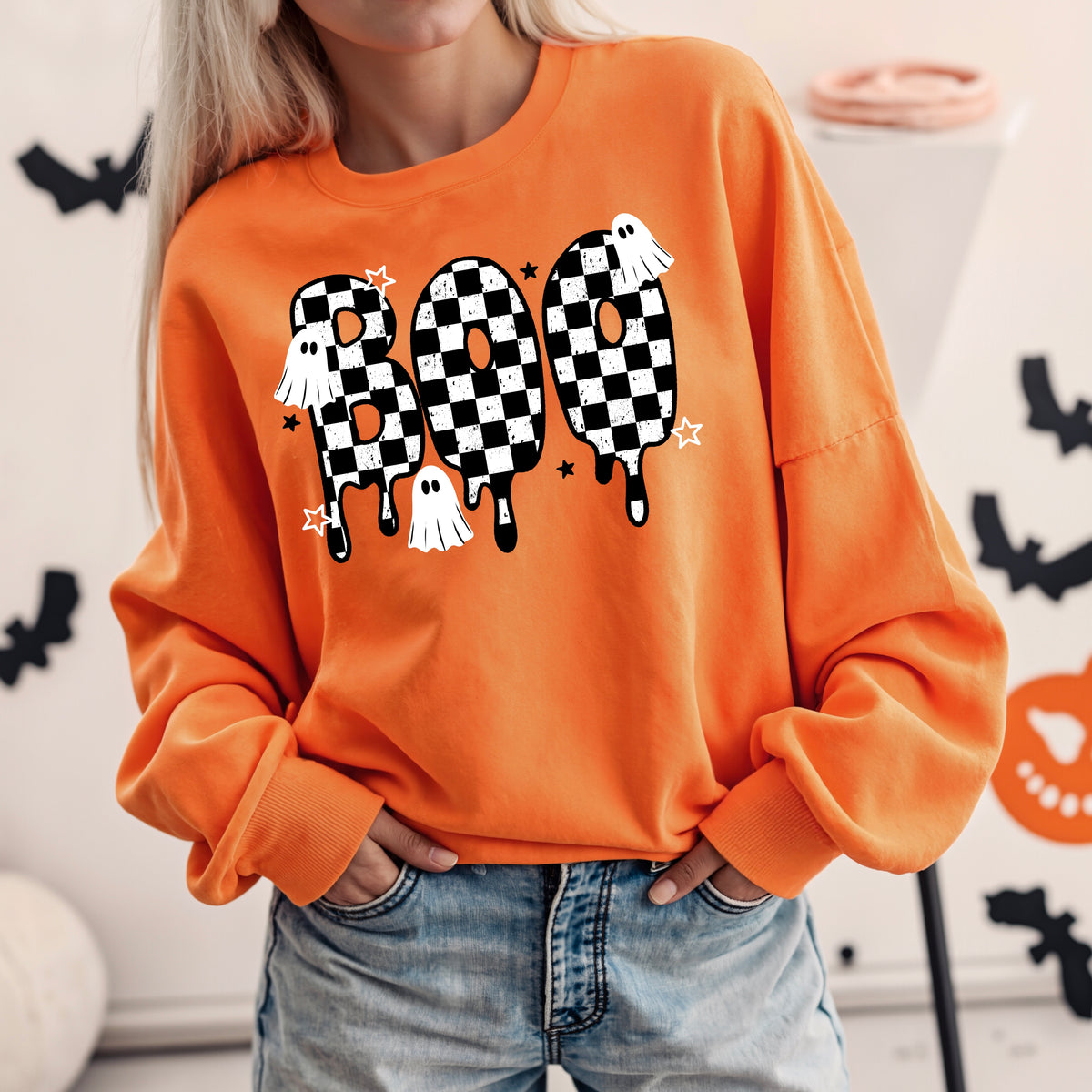 Boo Checker Drip PNG