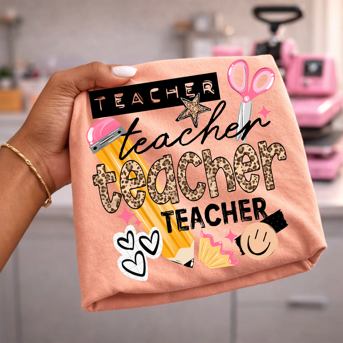 Teacher Pencil Leopard PNG