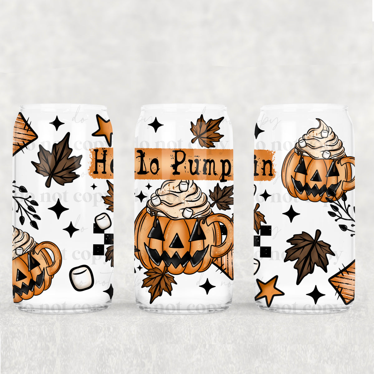 Hello Pumpkin 16oz Glass Wrap