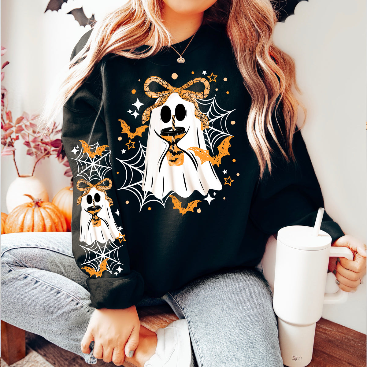 Bat Coffee Ghostie w/ Sleeves PNG