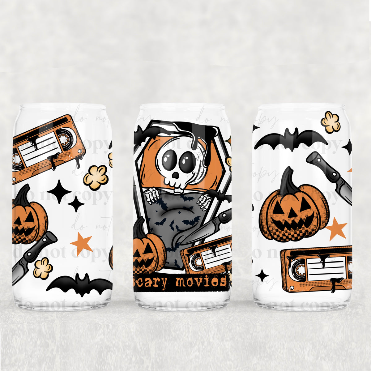 Scary Movies 16oz Glass Wrap