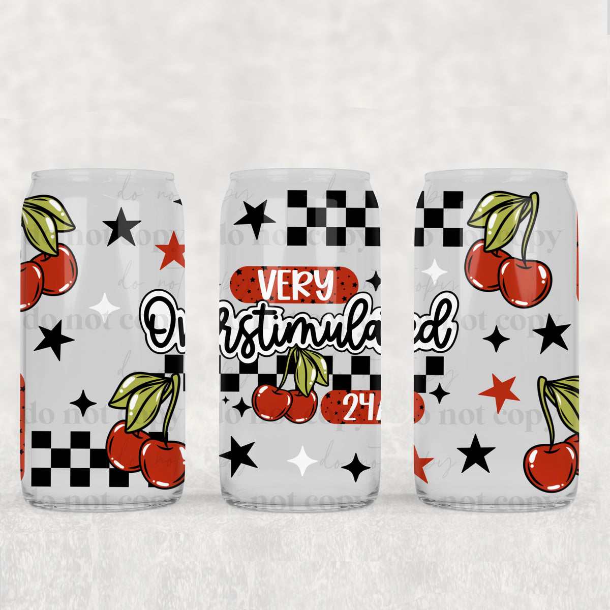Very Overstimulated Cherries 16oz Glass Wrap